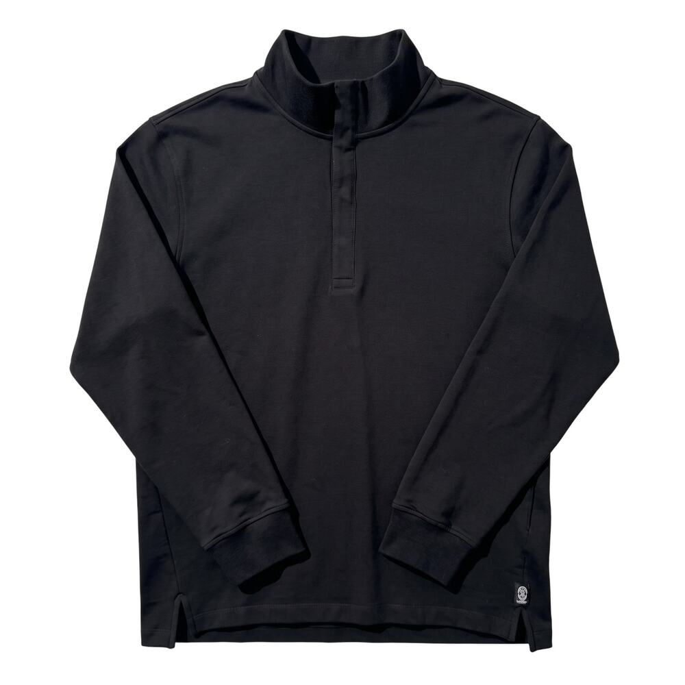 Todd Snyder Mock Neck Black Long Sleeve Snap Up Shirt Mens Large Preppy $268 NWT